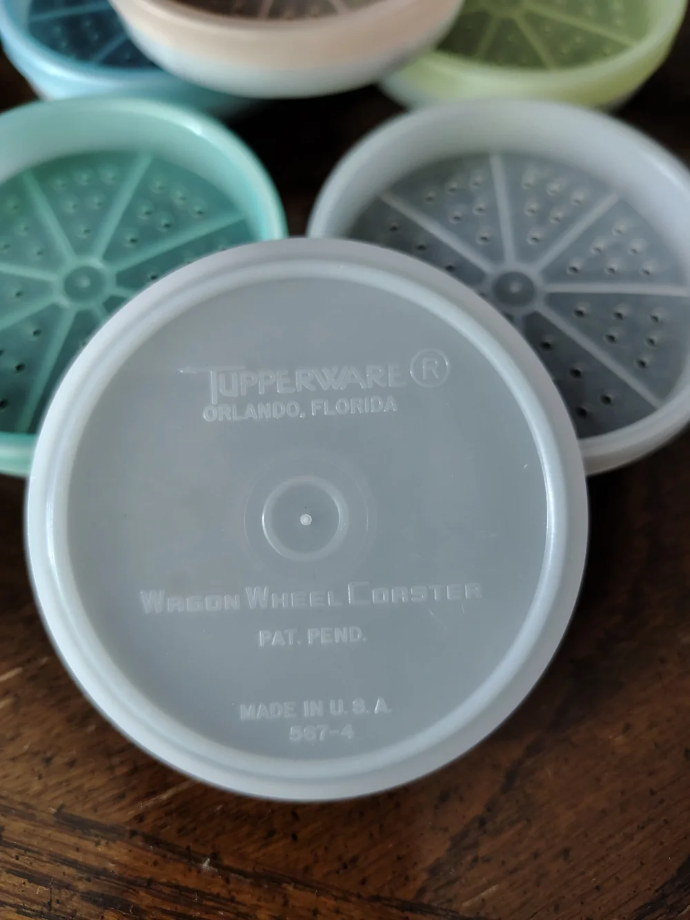 Vintage (70's) Tupperware pastel stackable coasters